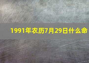 1991年农历7月29日什么命