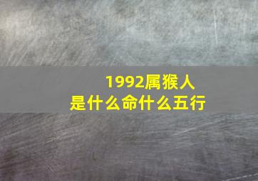 1992属猴人是什么命什么五行