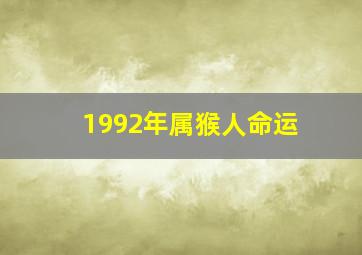 1992年属猴人命运