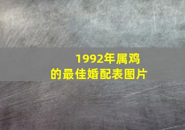 1992年属鸡的最佳婚配表图片