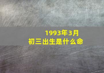 1993年3月初三出生是什么命