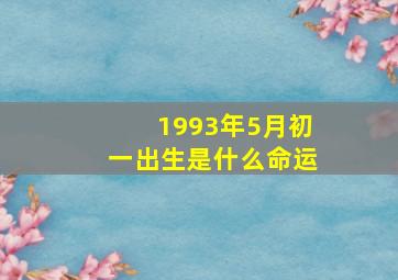 1993年5月初一出生是什么命运