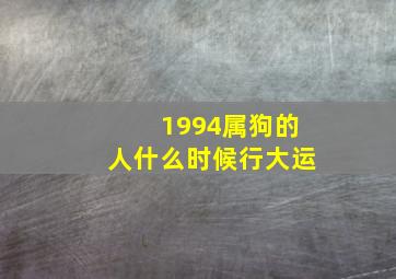 1994属狗的人什么时候行大运