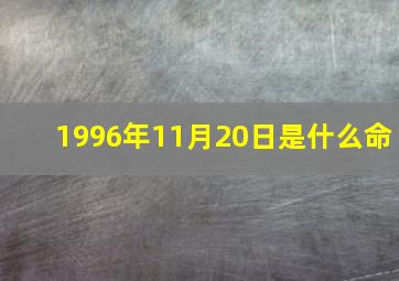 1996年11月20日是什么命