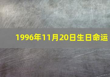 1996年11月20日生日命运