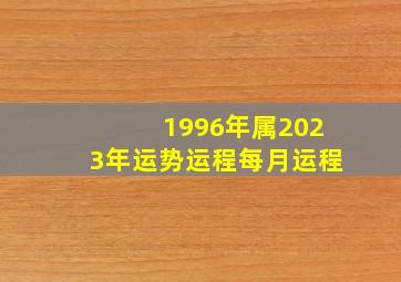 1996年属2023年运势运程每月运程