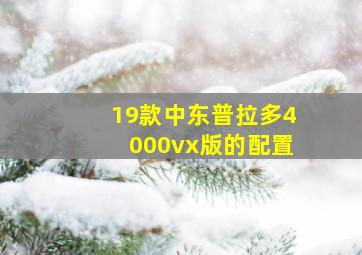 19款中东普拉多4000vx版的配置