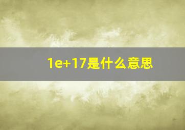 1e+17是什么意思