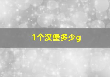 1个汉堡多少g