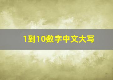 1到10数字中文大写