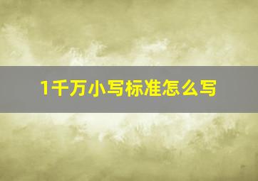 1千万小写标准怎么写