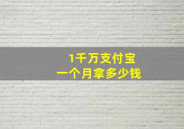 1千万支付宝一个月拿多少钱