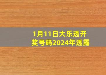 1月11日大乐透开奖号码2024年透露