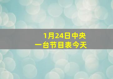 1月24日中央一台节目表今天