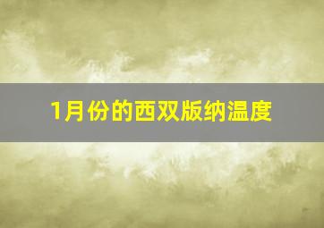 1月份的西双版纳温度