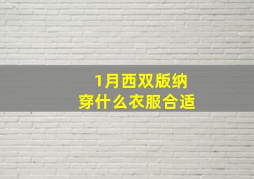 1月西双版纳穿什么衣服合适