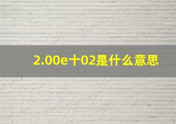 2.00e十02是什么意思