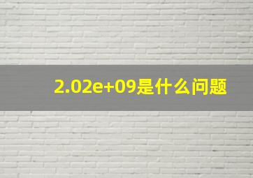 2.02e+09是什么问题