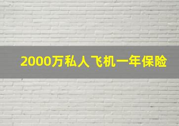 2000万私人飞机一年保险