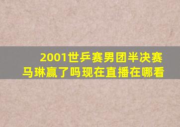 2001世乒赛男团半决赛马琳赢了吗现在直播在哪看