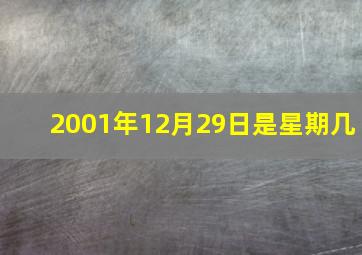 2001年12月29日是星期几