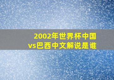 2002年世界杯中国vs巴西中文解说是谁