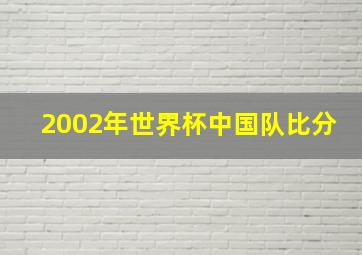 2002年世界杯中国队比分