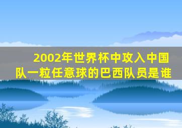 2002年世界杯中攻入中国队一粒任意球的巴西队员是谁