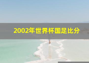 2002年世界杯国足比分