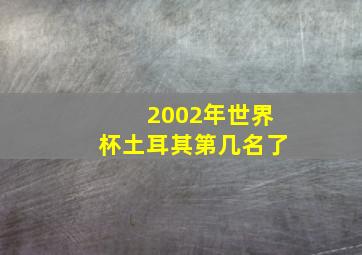 2002年世界杯土耳其第几名了