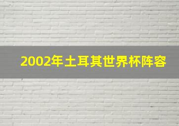 2002年土耳其世界杯阵容