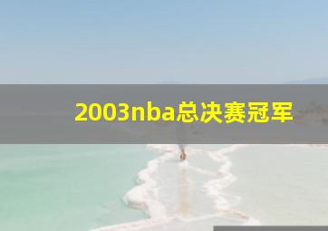 2003nba总决赛冠军