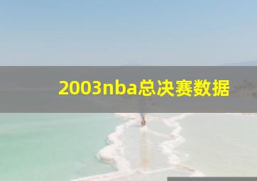 2003nba总决赛数据