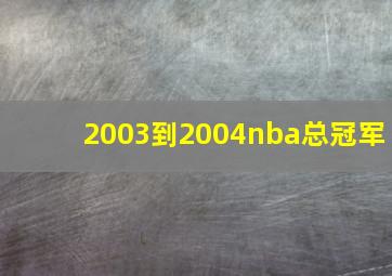 2003到2004nba总冠军