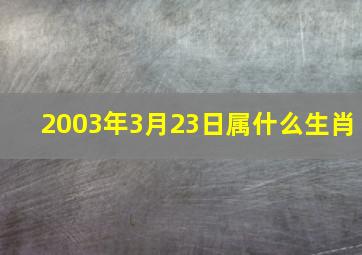 2003年3月23日属什么生肖