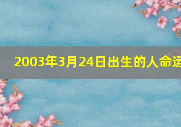 2003年3月24日出生的人命运