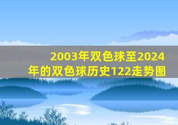 2003年双色球至2024年的双色球历史122走势图