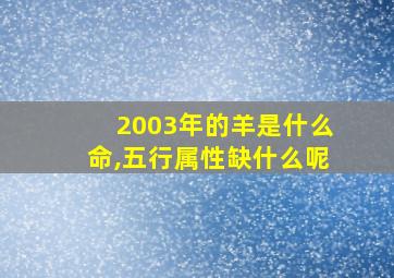 2003年的羊是什么命,五行属性缺什么呢