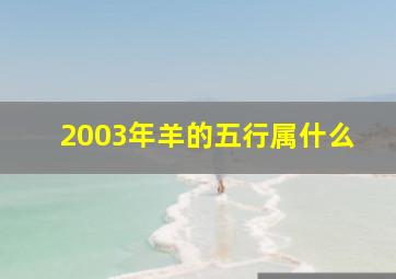 2003年羊的五行属什么