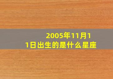 2005年11月11日出生的是什么星座