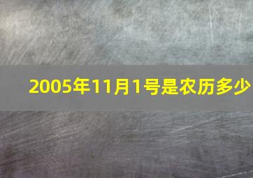 2005年11月1号是农历多少