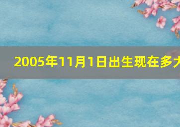 2005年11月1日出生现在多大