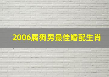 2006属狗男最佳婚配生肖