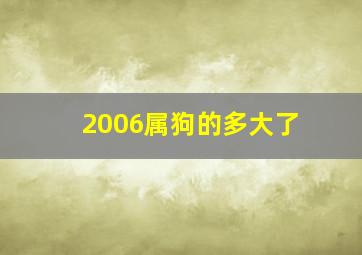 2006属狗的多大了