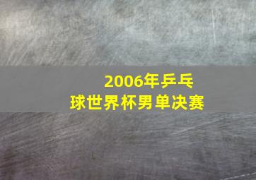 2006年乒乓球世界杯男单决赛