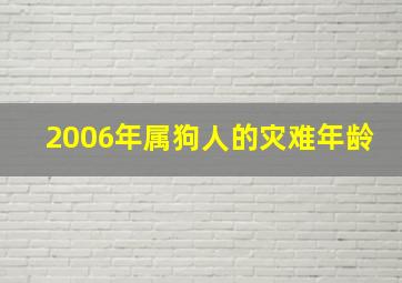 2006年属狗人的灾难年龄