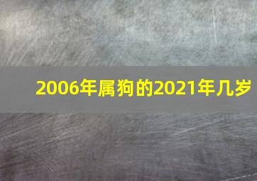 2006年属狗的2021年几岁