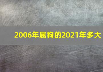 2006年属狗的2021年多大