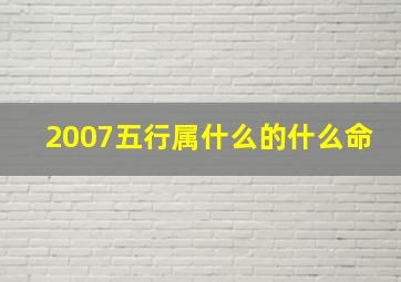 2007五行属什么的什么命