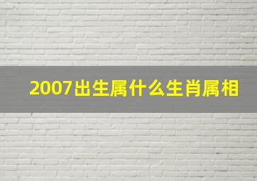 2007出生属什么生肖属相